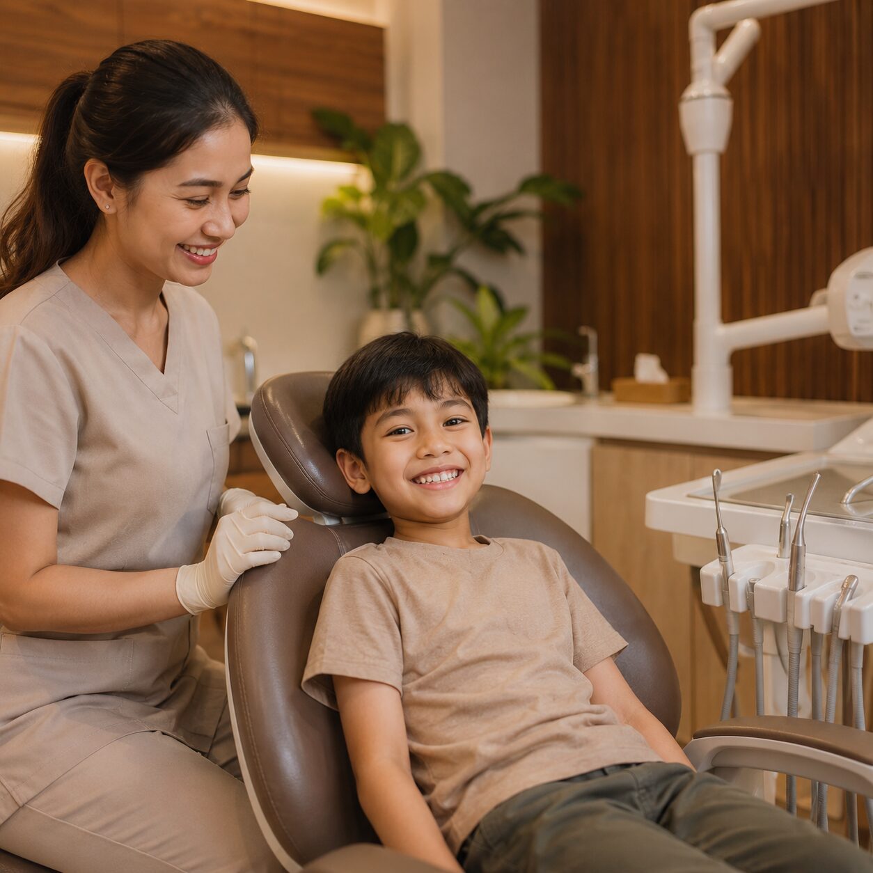 Anak Indonesia merasa nyaman di kursi gigi modern Guyu Dental House