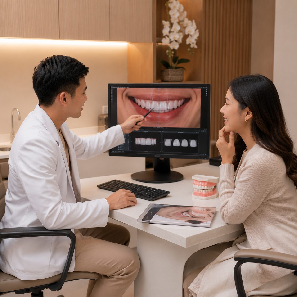 Pasien menjalani veneer gigi di Guyu Dental House