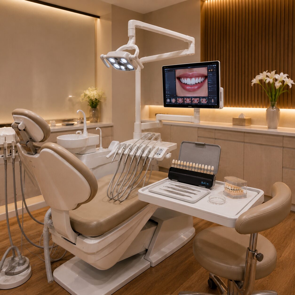 Ruang modern perawatan veneer gigi
